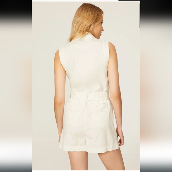 SOLD-Derek Lam Collective White V-neck Romper Size 8 - Picture 3 of 8